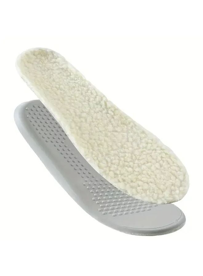 White Winter Warm Insoles Thickened PU Foam Arch Support Non Slip Breathable EU41 42 - Image 2